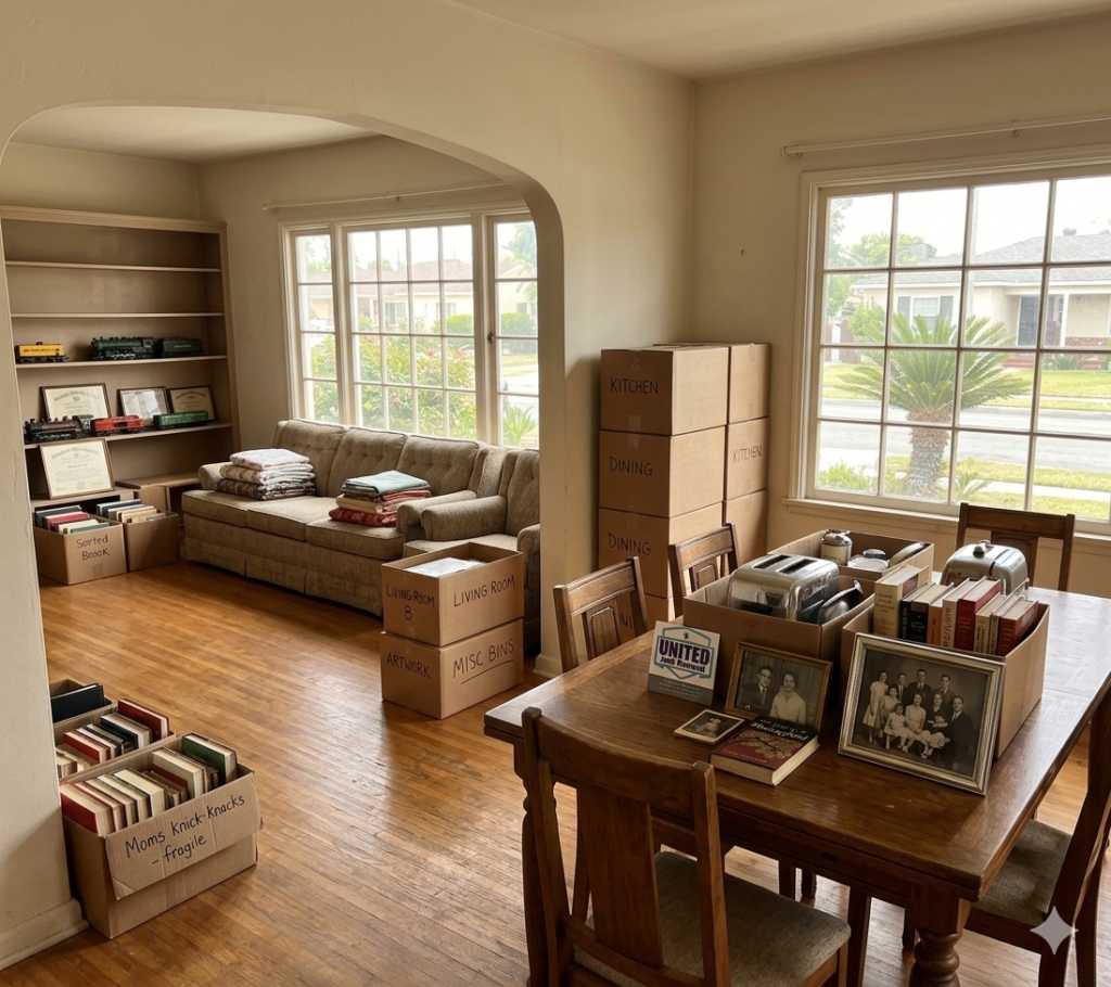 estate cleanout Santa Ana home interior items ready for removal