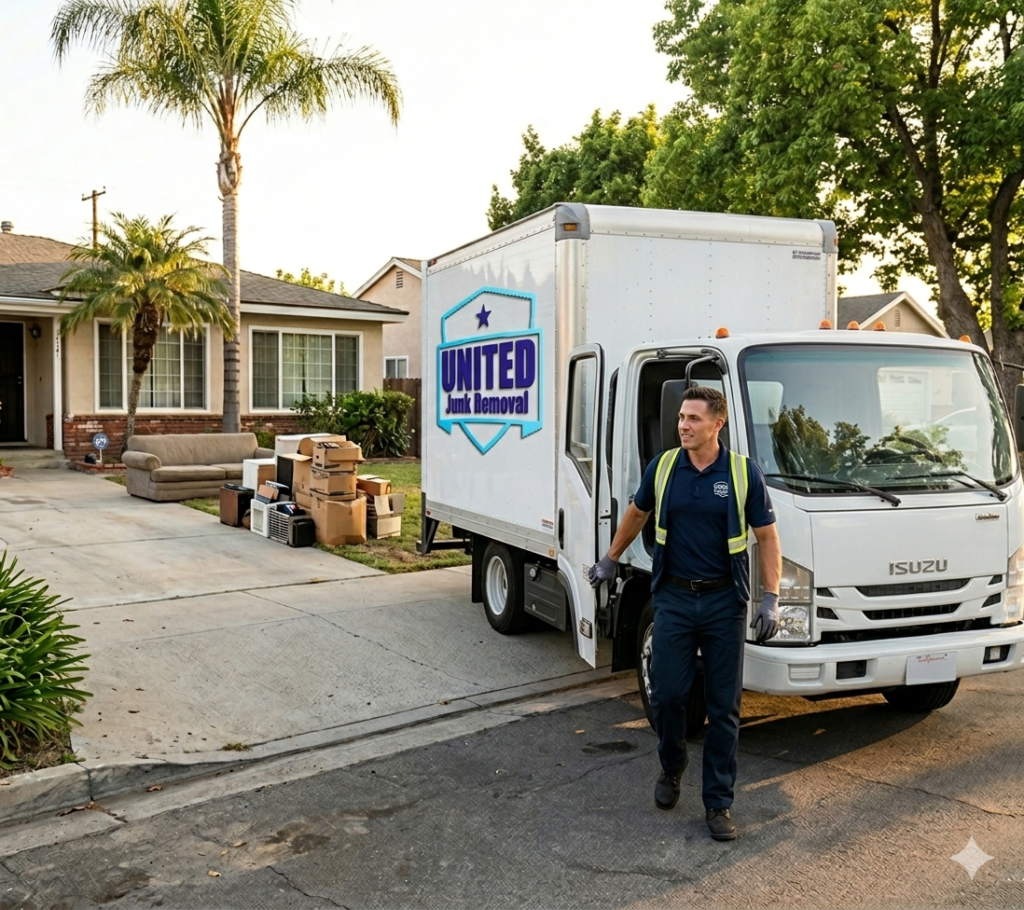 junk removal truck arriving Santa Ana same day pickup service
