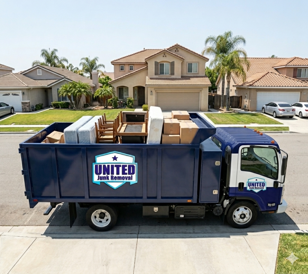 junk removal truck full load Anaheim Orange County furniture and debris