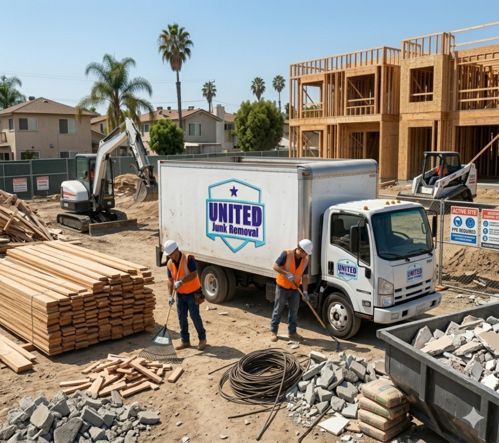 job site cleanup Orange County debris consolidation before removal