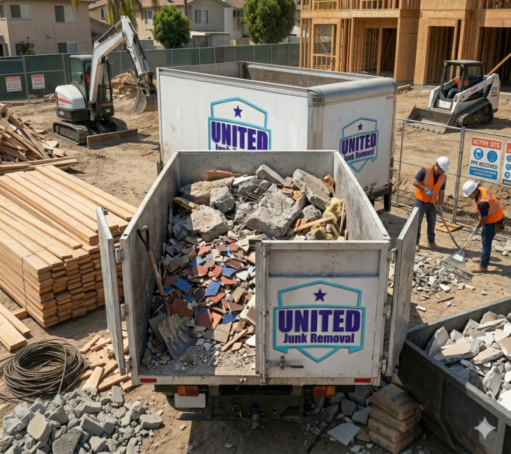 concrete and tile debris removal Orange County truck heavy load