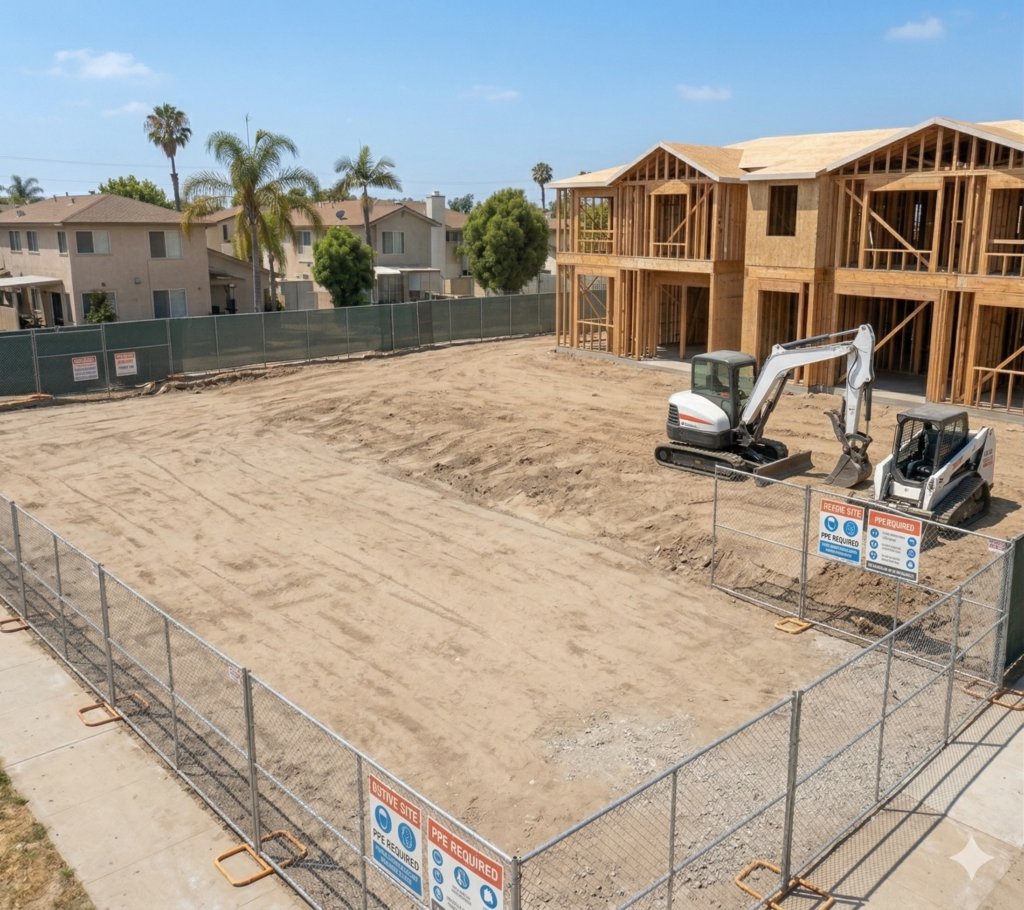 clean construction site after debris removal Orange County
