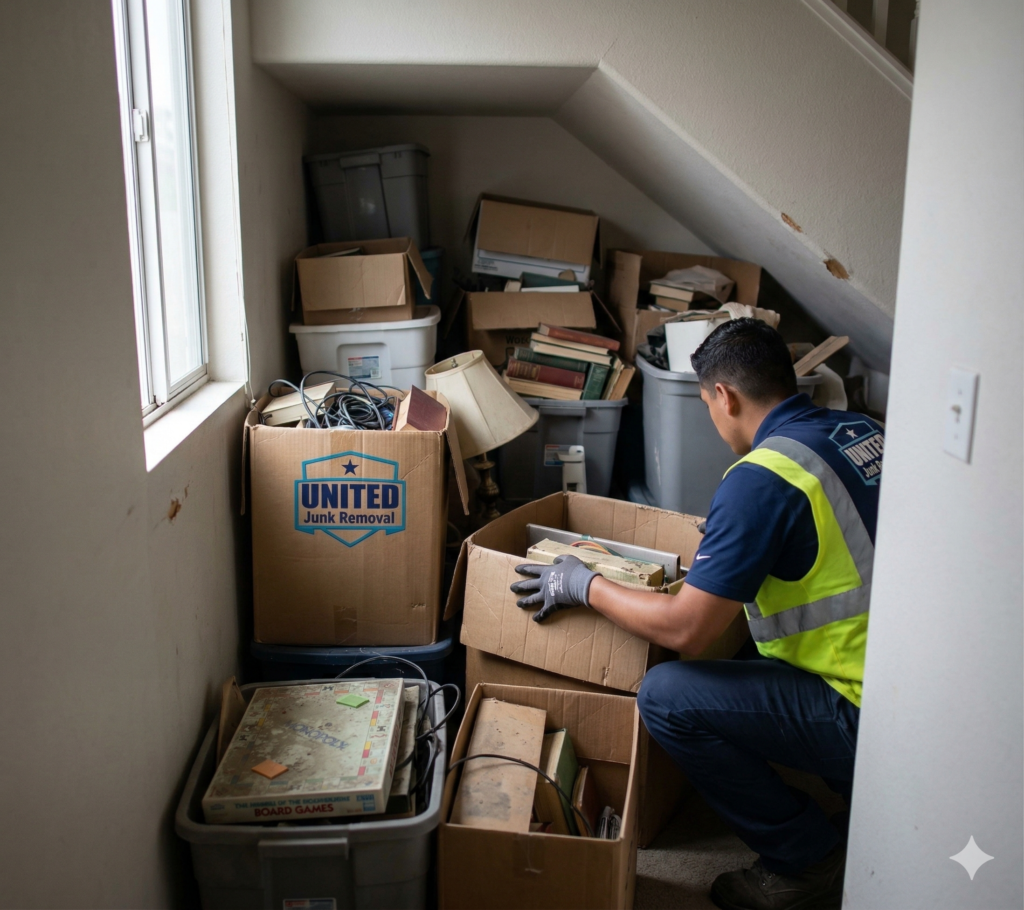 under stairs hidden junk storage clutter home