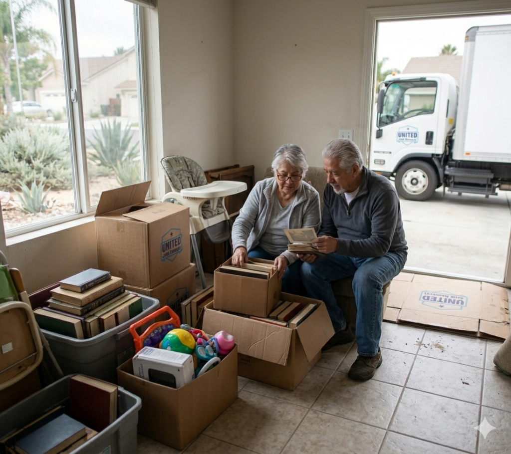 downsizing seniors Orange County sorting belongings at home
