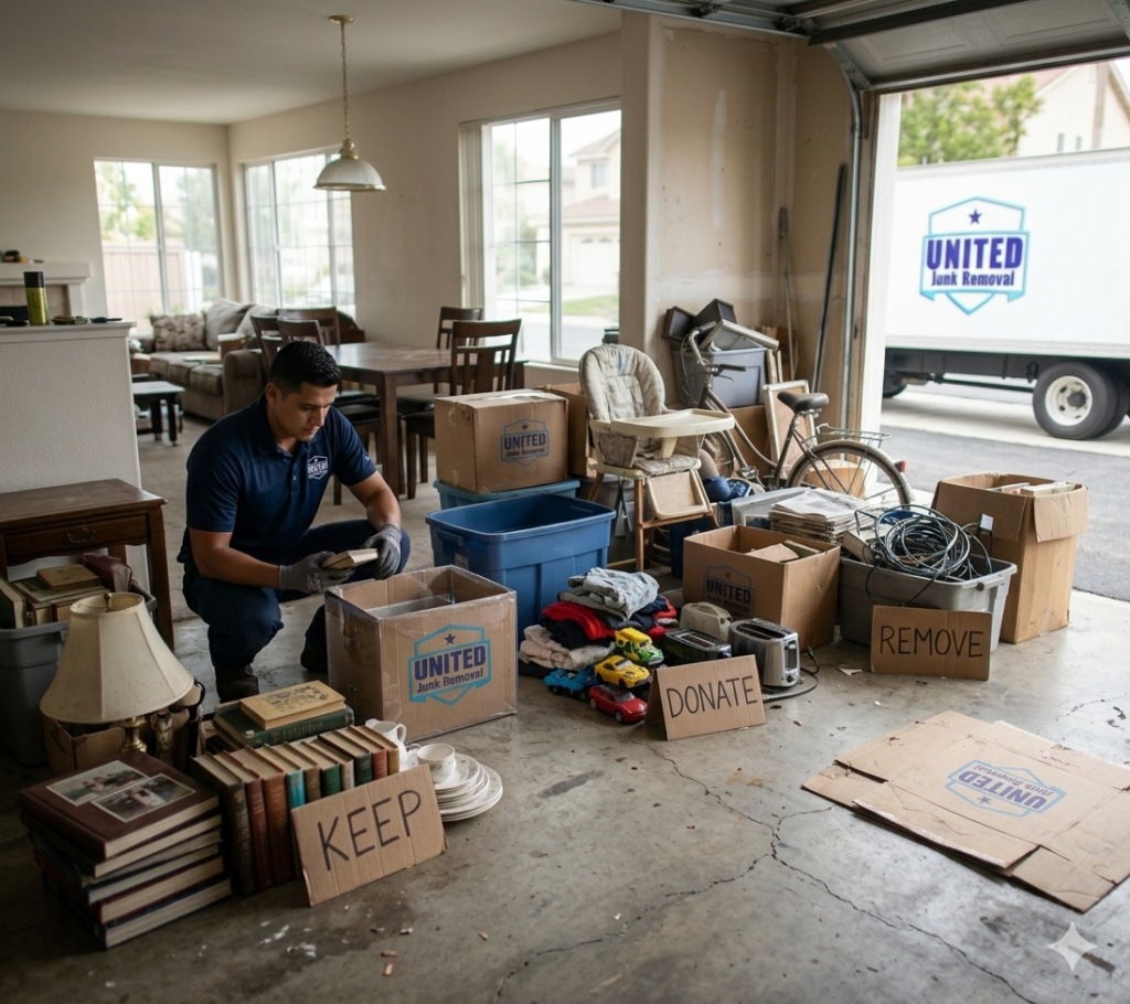 estate cleanouts Orange County sorting zones keep donate remove