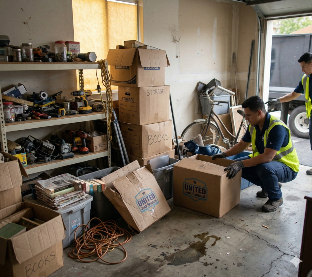 garage decluttering Orange County cluttered garage before cleanout