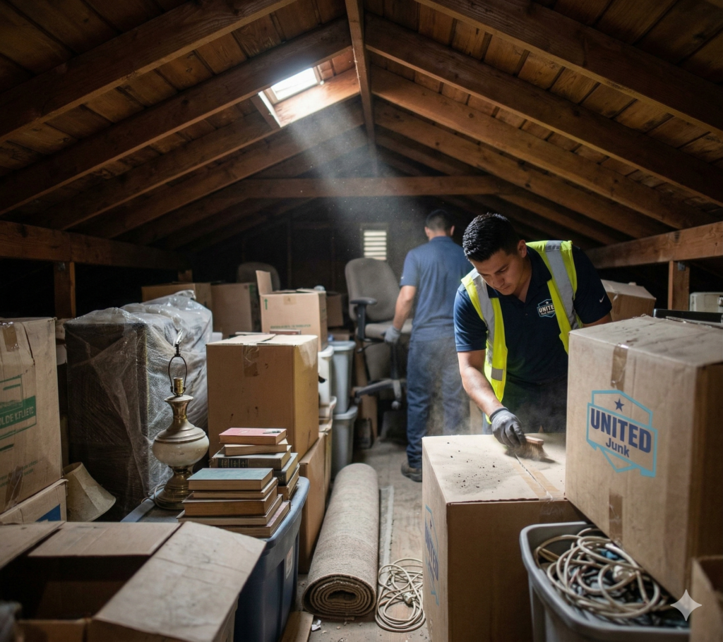 attic junk buildup Orange County home storage clutter