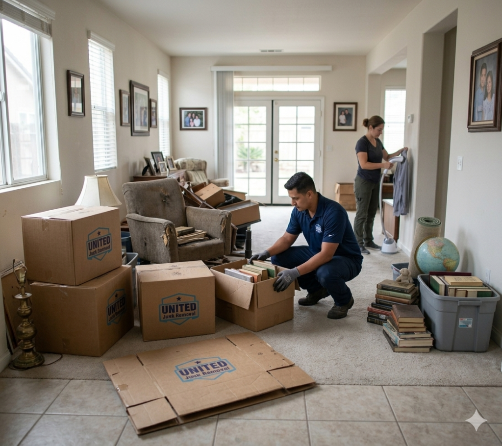 estate cleanouts Orange County home interior sorting belongings