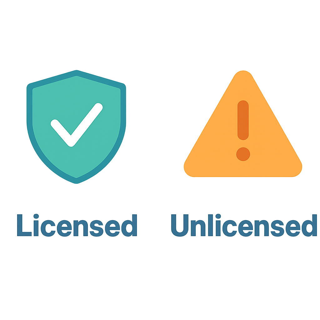 Illustration comparing licensed junk removal service with unlicensed alternatives