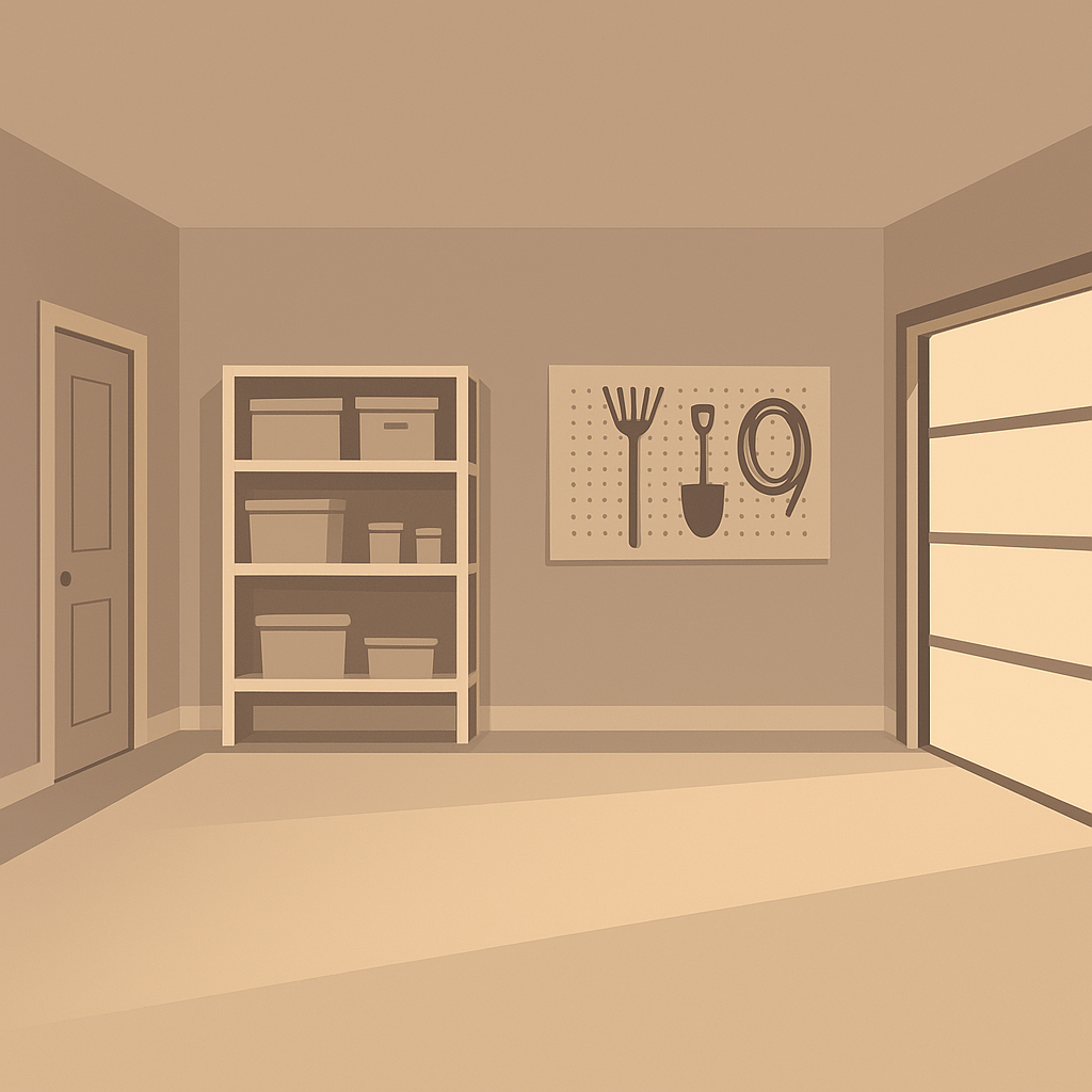 Clean organized garage interior after professional cleanout