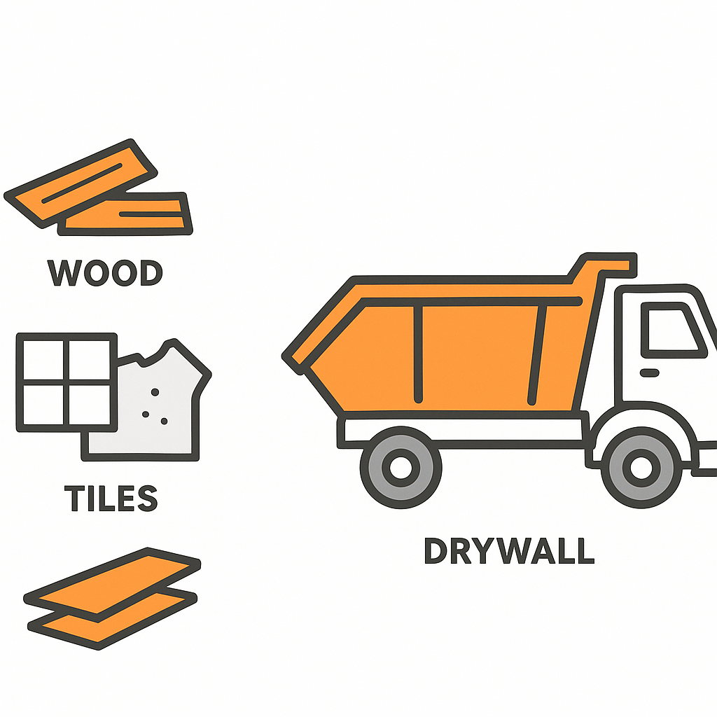 Construction debris removal concept for job site cleanup