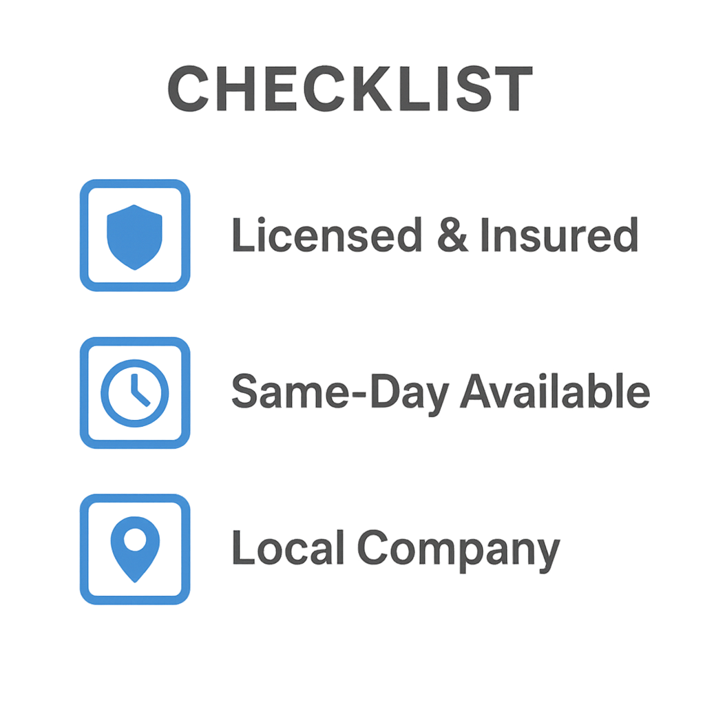 Checklist for choosing a junk removal service showing key factors