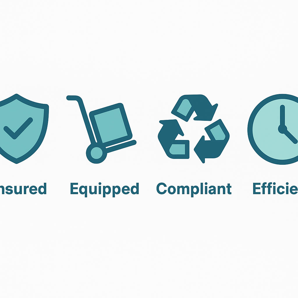 Four benefits of professional junk loading: insured, equipped, compliant, efficient