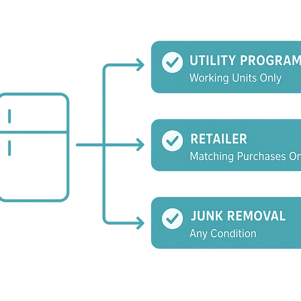 Flowchart showing appliance disposal options in Orange County