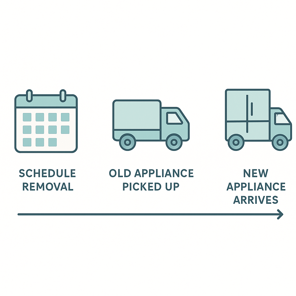 Timeline showing ideal sequence for appliance replacement scheduling