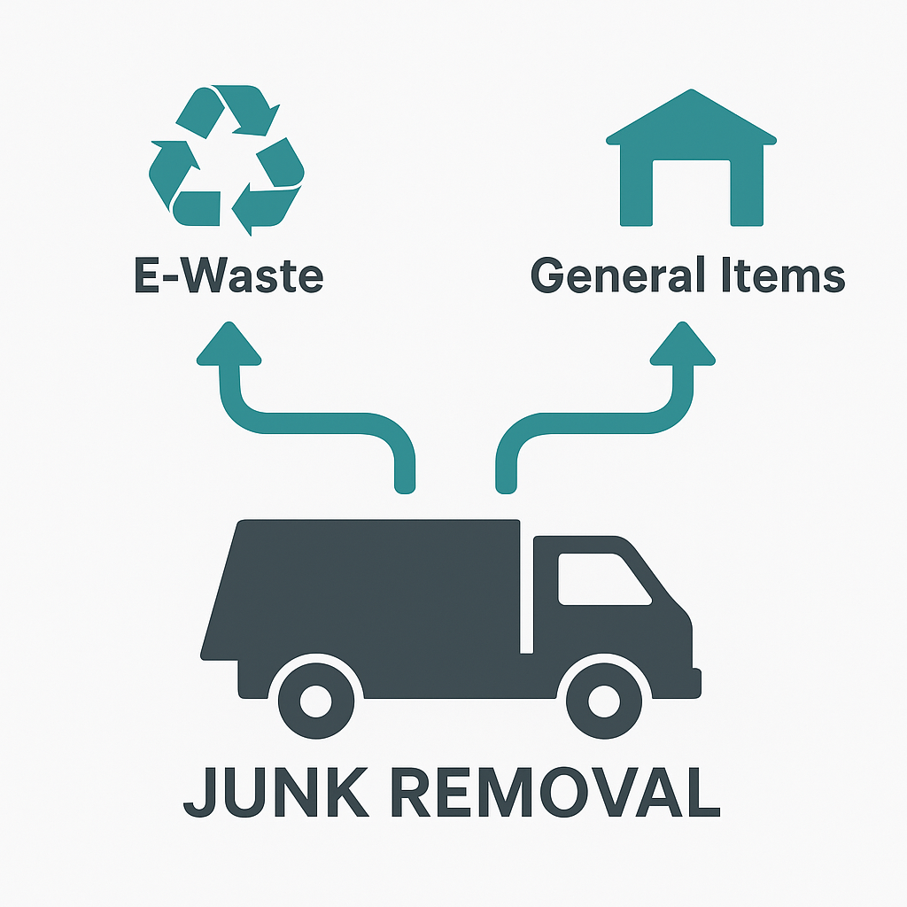 Diagram showing how junk haulers separate e-waste from general items