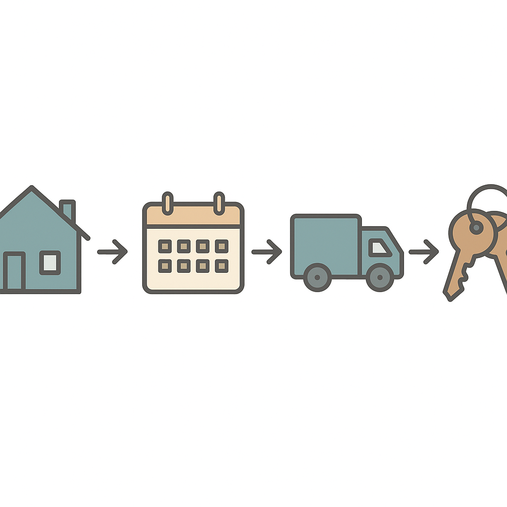 Estate cleanout timeline showing property transfer to final turnover
