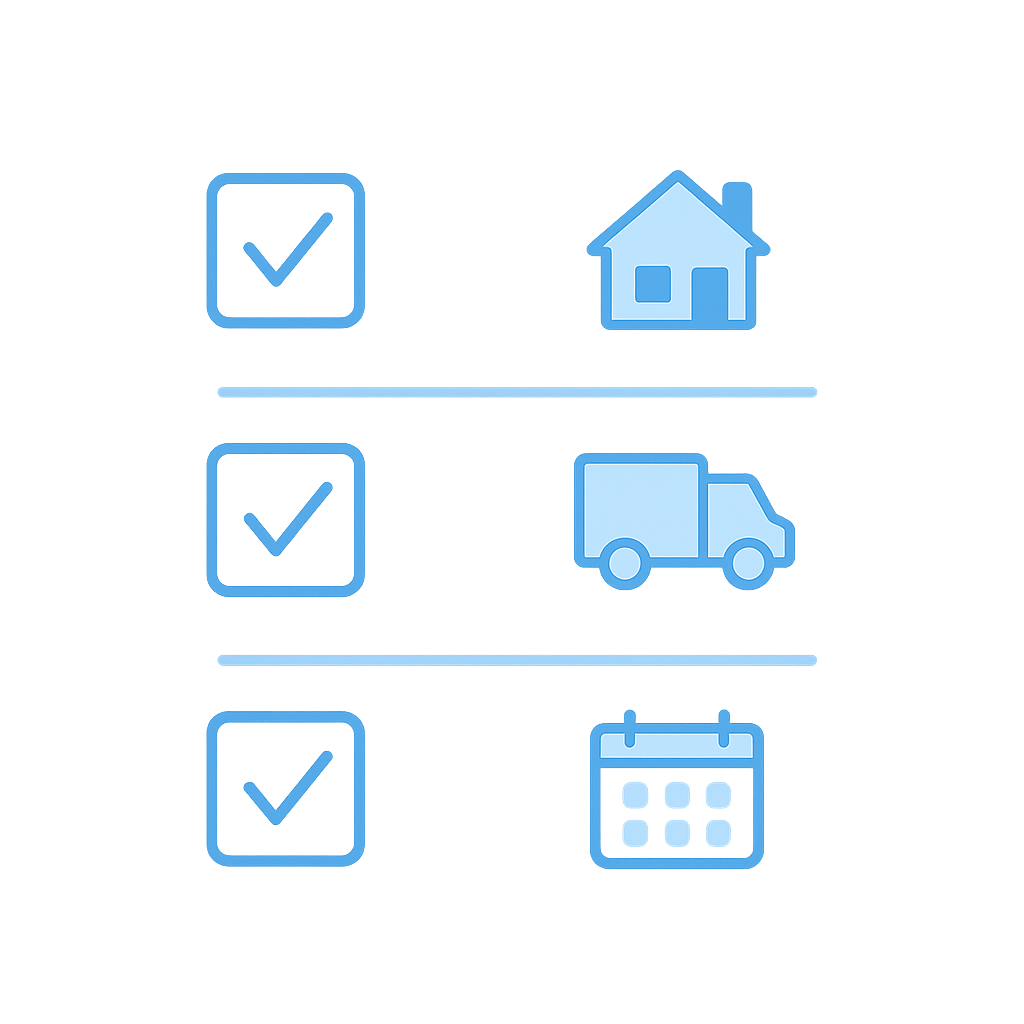 Simple checklist concept for planning a junk removal in Orange County